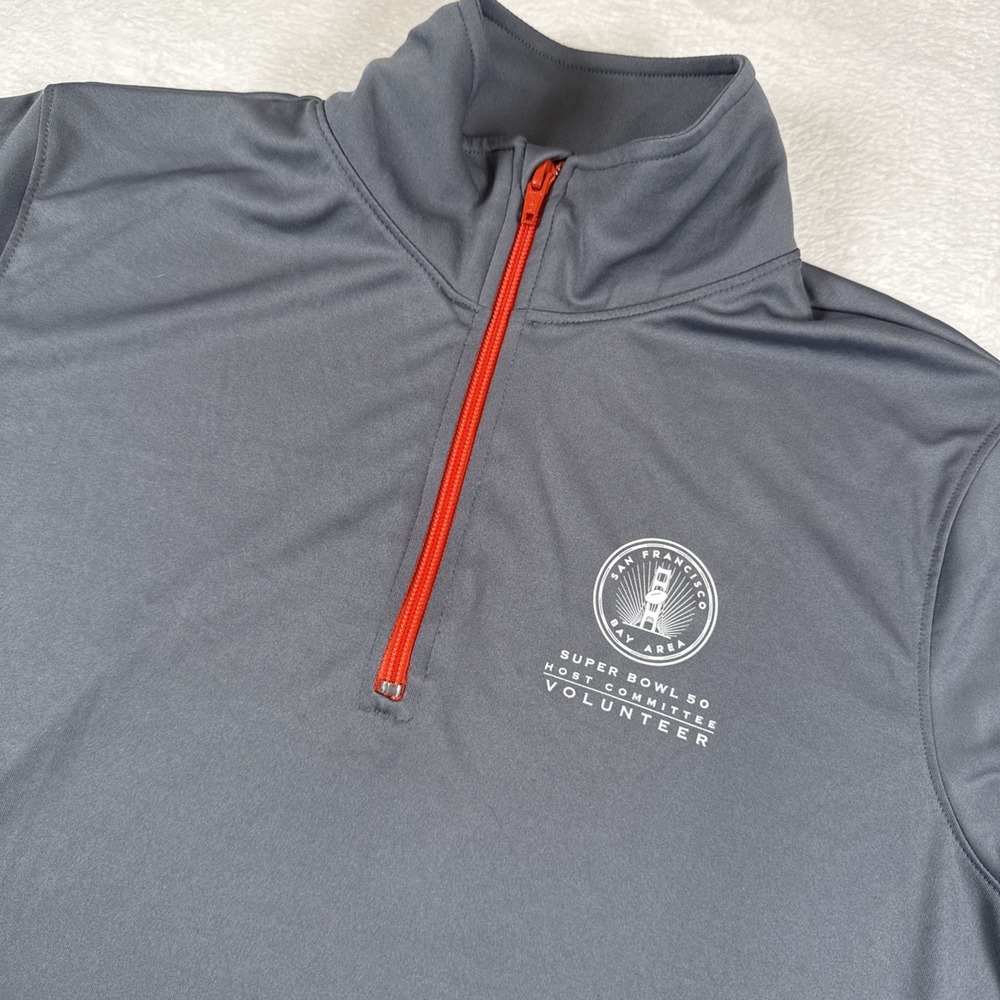 SUPER BOWL 50 Host Committee Volunteer Gray 1/4 Zip Size M San Francisco